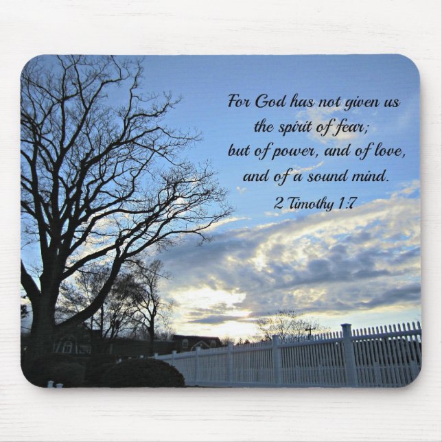 Mousepad 2 Timothy 1:7 Porque Deus não nos deu o espírito (Frente)