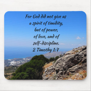 Mousepad 2Timothy 1:7 Espírito De Timidez Verso Da Bíblia P