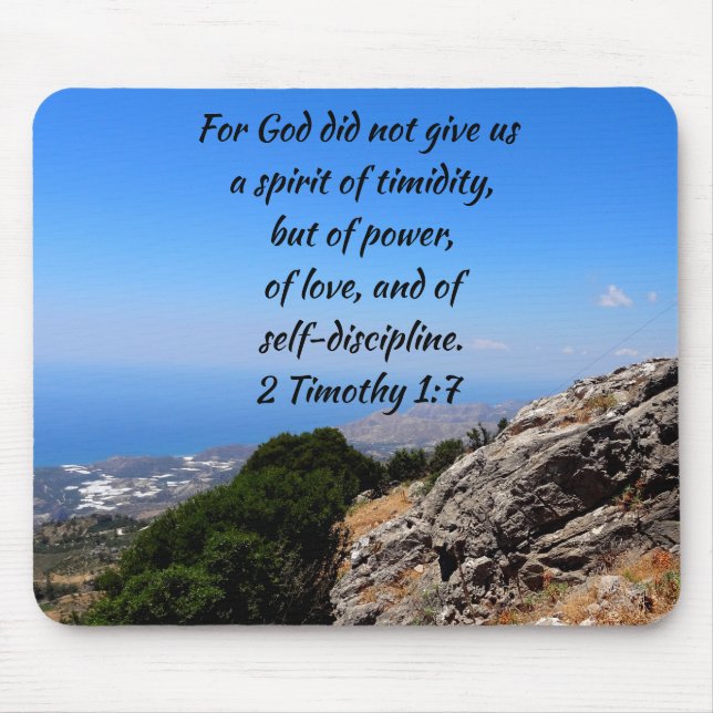 Mousepad 2Timothy 1:7 Espírito De Timidez Verso Da Bíblia P (Frente)