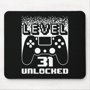 Mousepad 31º Aniversário Para Homens Nível 31 Jogador Desbl