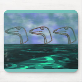 Mousepad 3 Cabeça de Dinossauro num mar rolante. Céu Azul N
