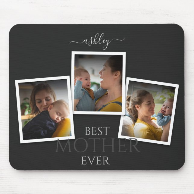 Mousepad 3 Colagem de Fotos Mãe Família Dia das Mães Memorá (Frente)
