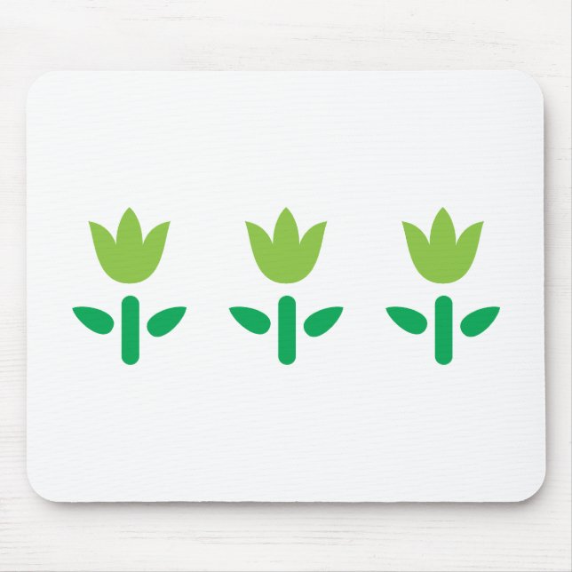 Mousepad 3 Flores Verdes (Frente)