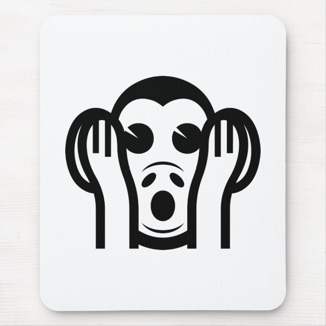 Mousepad 3 Macacos Sábios Kikazaru 聞 か ざ る Ouvem NO Mau Emo (Frente)