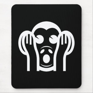 Mousepad 3 Macacos Sábios Kikazaru 聞 か ざ る Ouvem NO Mau Emo