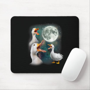 Mousepad 3 Patos Uivam Para a Lua Engraçado Estranho Assomb