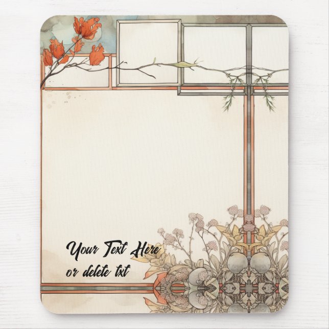 Mousepad 3 pontos escrevendo flores silvestres e flores ver (Frente)