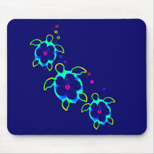 Mousepad 3 tartarugas tingidas laço de Honu