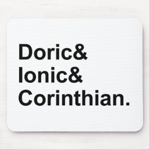 Mousepad 3 tipos de colunas gregas   Corinto Iônico Doric