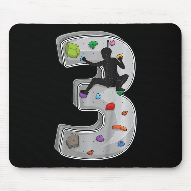 Mousepad 3 Year Old Rock Climbing 3rd Birthday Adventures C (Frente)