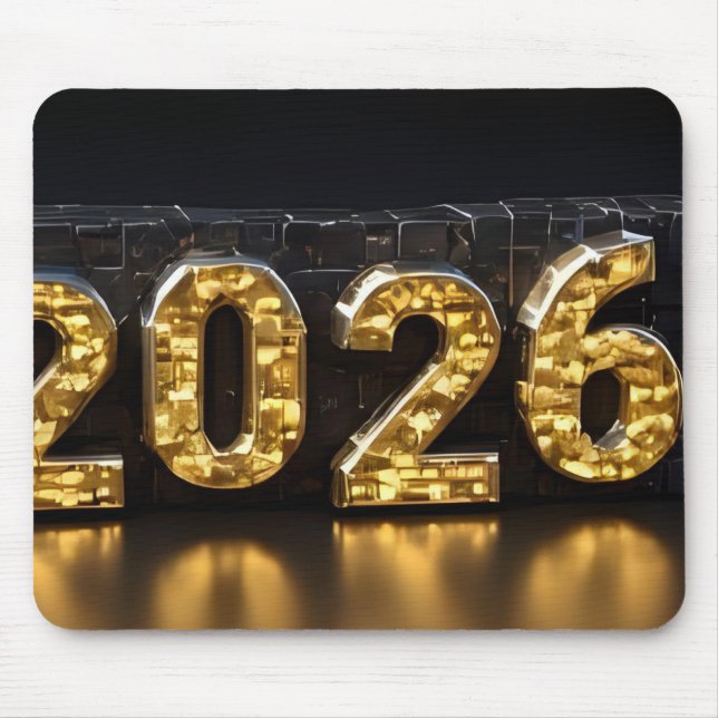 Mousepad 3D Number Design for New Year 2026 (Frente)