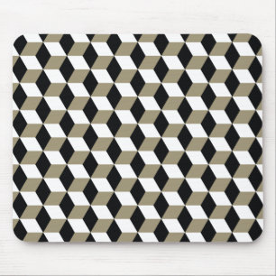 Mousepad 3D preto & branco Khaki cuba o teste padrão