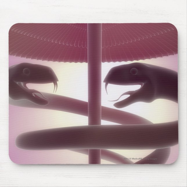 Mousepad 3d rendeu o caduceus médico (Frente)