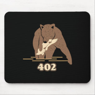 Mousepad 402 Pescar Urso Gordura Marrom Grizzly Amante Bear