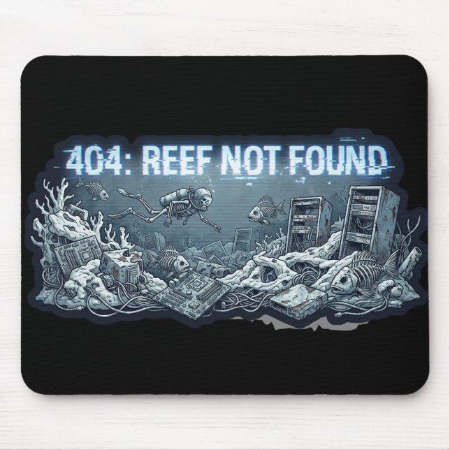 Mousepad 404 Reef Not Found – Underwater Tech Graveyard (Frente)