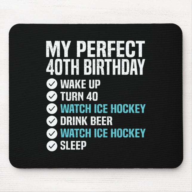 Mousepad 40 anos de idade, Hockey com aniversário de 40 ano (Frente)