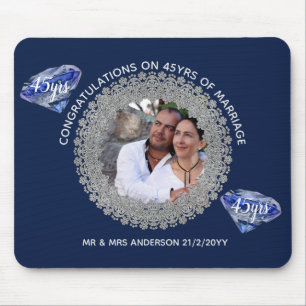 Mousepad 45º aniversário de casamento - ADD PHOTO Sapphir