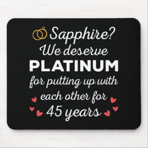 Mousepad 45º aniversário de casamento I - Casal Engraçado S