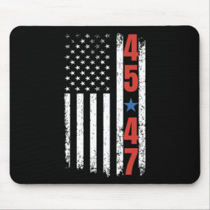 Mousepad 45 47 Presidente Trump Vintage American Flag Trump
