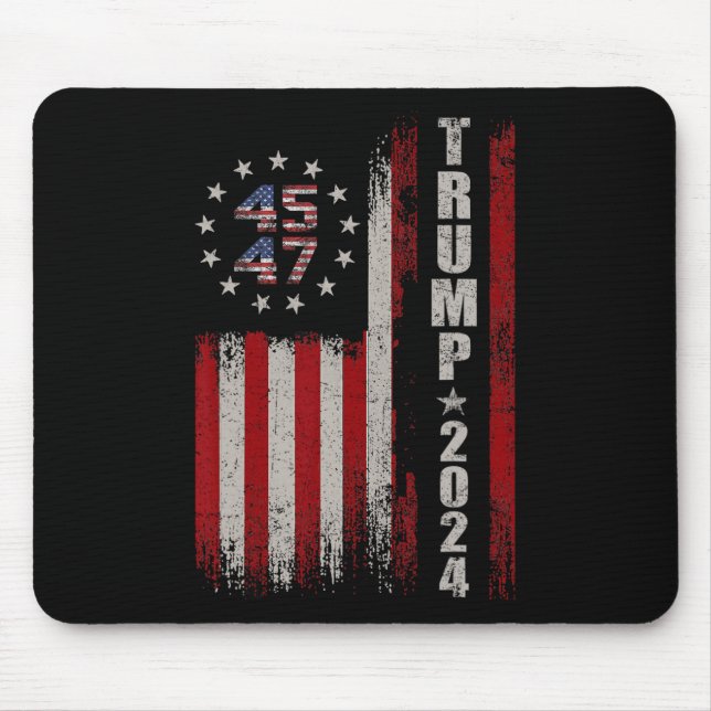 Mousepad 45 47 Trump 2024 American Flag (Frente)