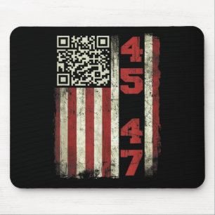 Mousepad 45 47 Trump Vintage Estados Unidos Flag Trump Qr D