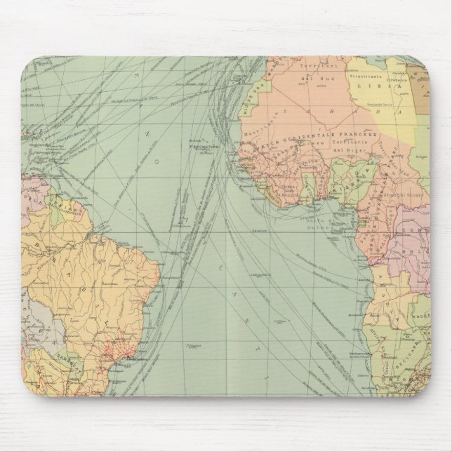 Mousepad 45 linhas de comunicação, Oceano Atlântico (Frente)