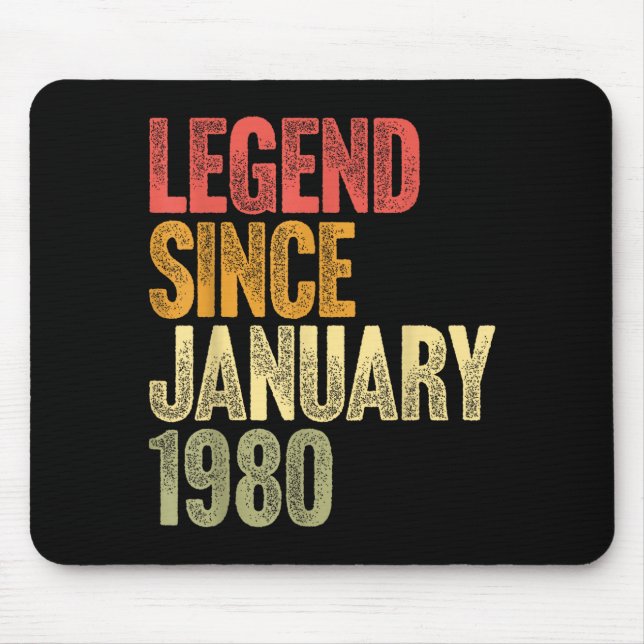 Mousepad 46 Year Old Legend Since January 1980 Retro 46th B (Frente)