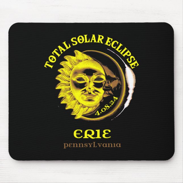Mousepad 4.08.24 Eclipse Solar Total 2024 Erie Pensilvânia (Frente)