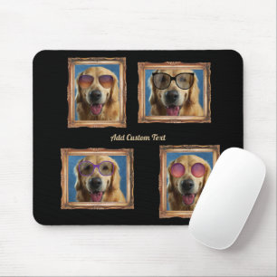 Mousepad 4 Colagem de Fotografias Vintage Frame Dogs Famíl
