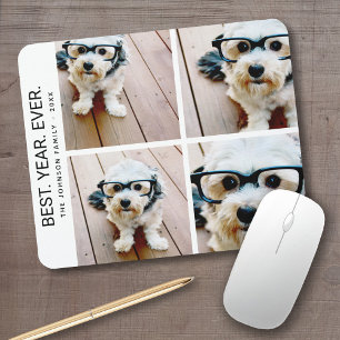Mousepad 4 Colagem de Fotos Minimalista - Melhor Ano de Sem