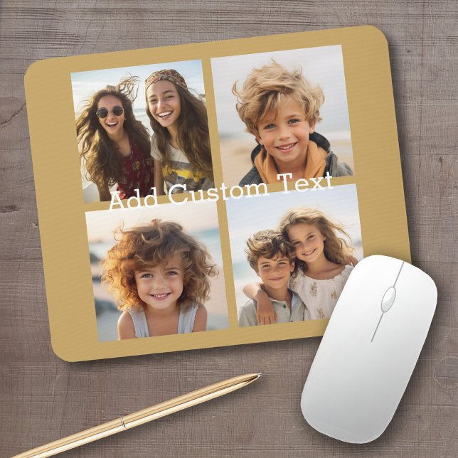 Mousepad 4 Colagem de fotos - você pode mudar o ouro de fun (Personalized mousepad - add your photos and custom text)