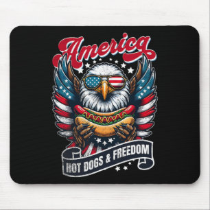 Mousepad 4 De Julho, América Quente Cachorros E Águia Liber