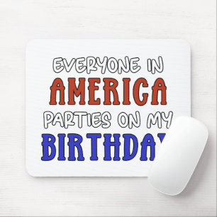 Mousepad 4 de julho Aniversário Engraçado