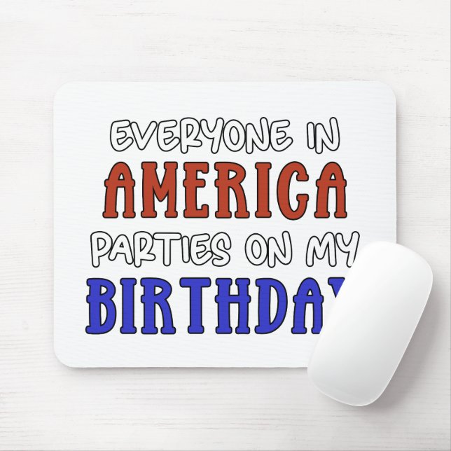 Mousepad 4 de julho Aniversário Engraçado (Com mouse)