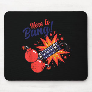 Mousepad 4 de Julho Aqui para Explodir Fogos de Artifício H