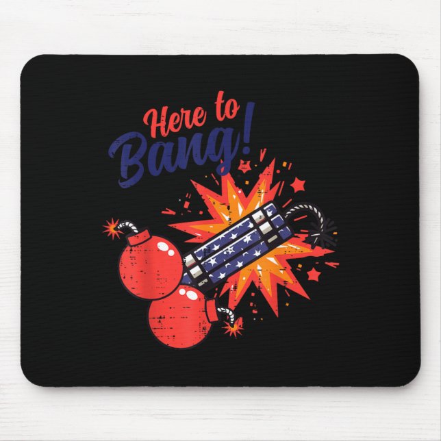 Mousepad 4 de Julho Aqui para Explodir Fogos de Artifício H (Frente)