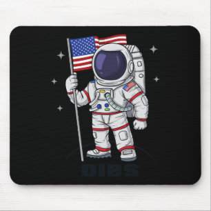 Mousepad 4 De Julho Astronauta Americano Bandeira Difundida