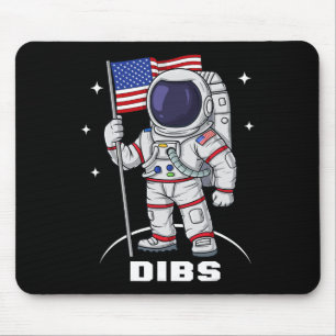 Mousepad 4 De Julho Astronauta Americano Bandeira Difundida