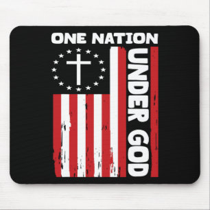 Mousepad 4 De Julho Bandeira Cristã Patriótica One Nation U