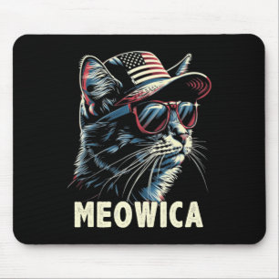 Mousepad 4 de julho Cat Meowica Cat Lover EUA