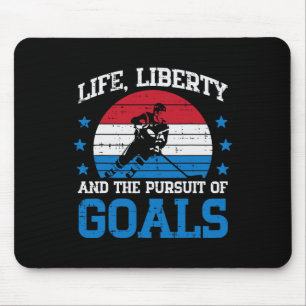 Mousepad 4 de Julho de Hóquei no Gelo Vida Liberdade Objeti