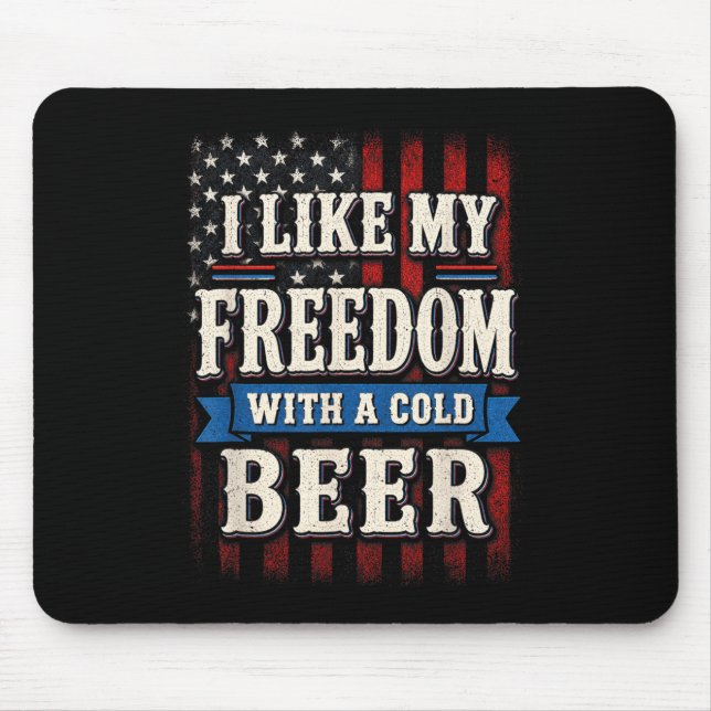 Mousepad 4 De Julho Engraçado Eu Gosto Do Meu Dom Com Uma C (Frente)