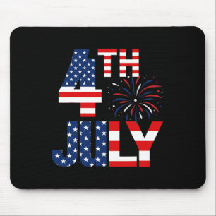 Mousepad 4 De Julho Festa Da Bandeira Dos EUA Patriótico Am