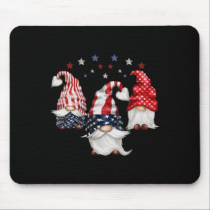 Mousepad 4 de julho Gnomos Patrióticos Engraçados U America
