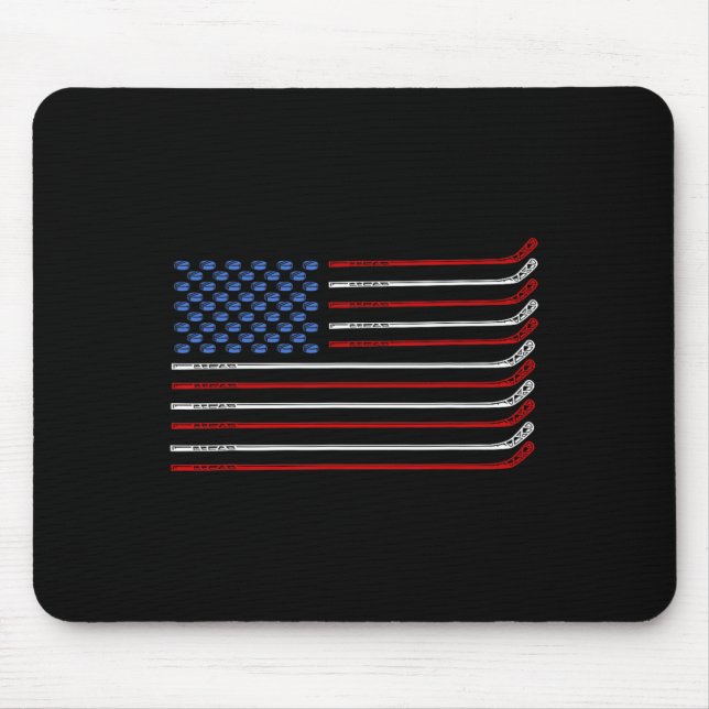 Mousepad 4 de julho Hockey Hockey American Flag USA Patrio (Frente)