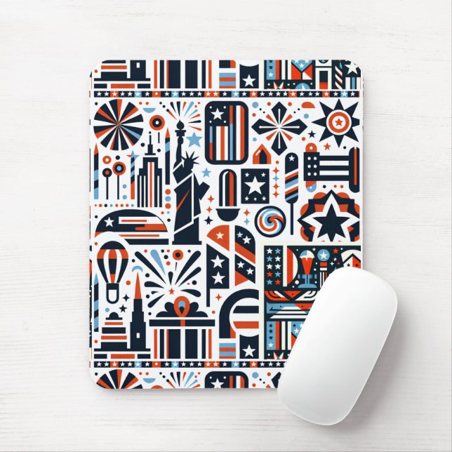 Mousepad 4 de julho Padrão Genérico (Com mouse)