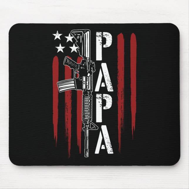 Mousepad 4 De Julho Papa Pai Ar-15 Gun Gordura Patriótica (Frente)