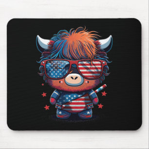 Mousepad 4 De Julho Patriótico - Bandeira Americana Da Vaca