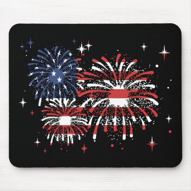 Mousepad 4 de julho USA Fireworks (Frente)
