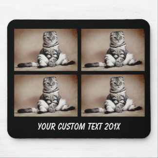 Mousepad 4 Foto Collage met text - kies achtergrond kleur